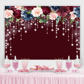 Toile de fond d'anniversaire florale et légère rouge pour la décoration